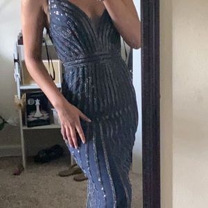 Grey/blue prom dress never worn
